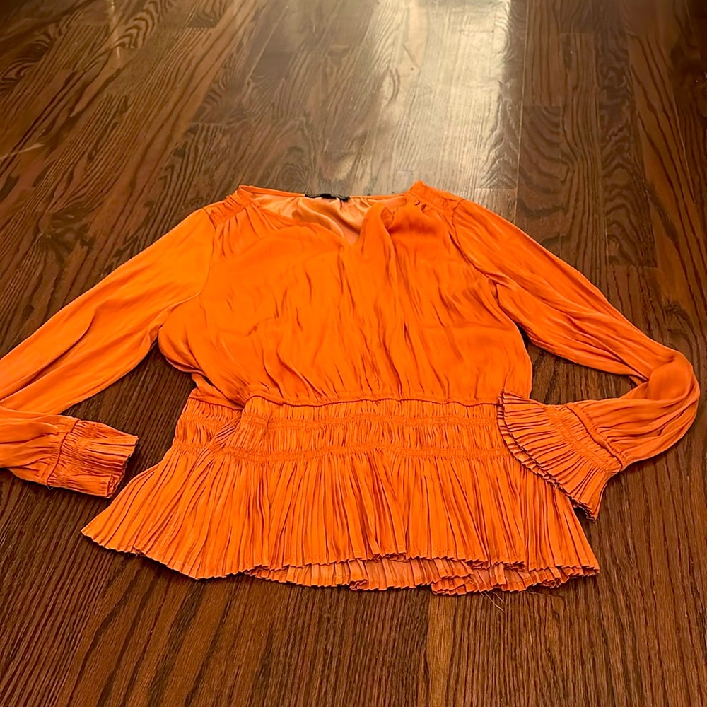 Silky Orange Catherine Malandrino Blouse